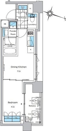 ルフォンプログレ神田プレミアの物件間取画像